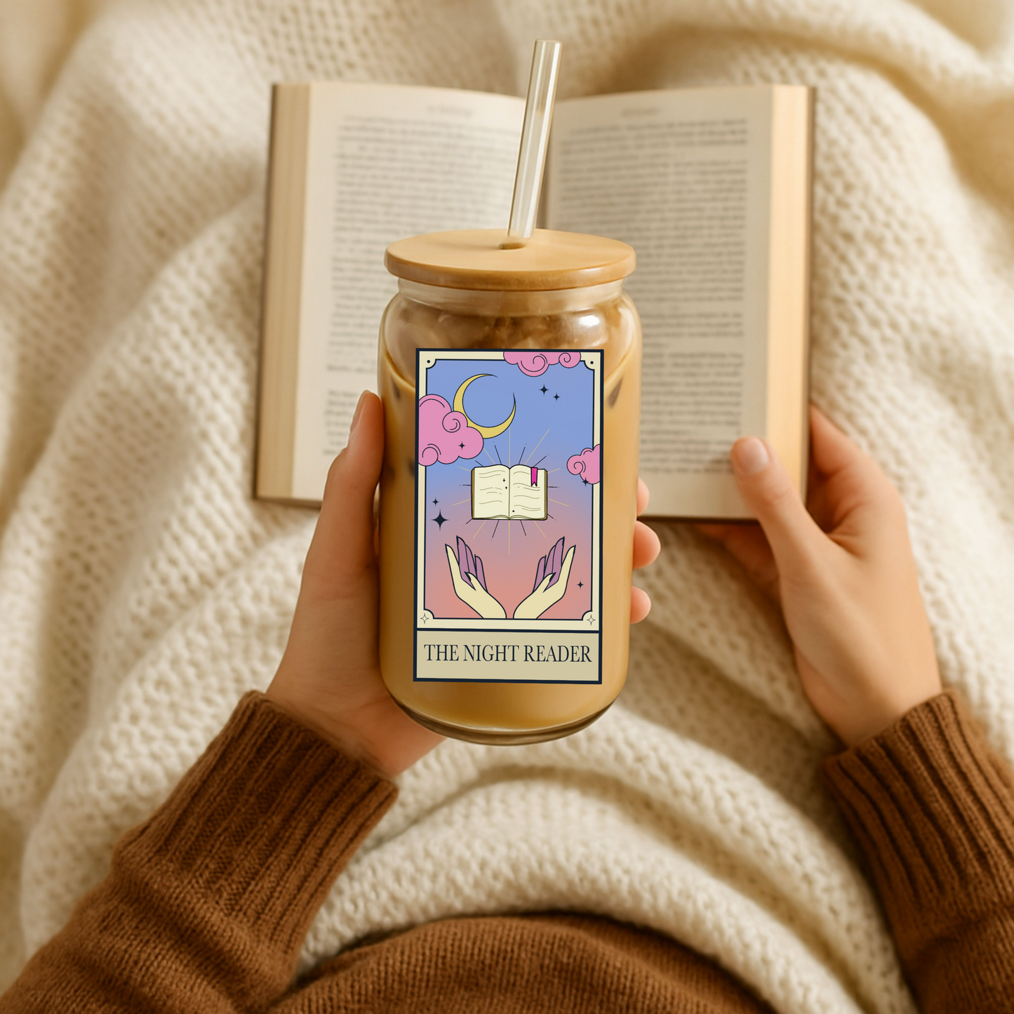 Glass Cup 500ml - THE NIGHT READER