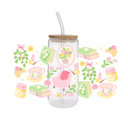Glass Cup 500ml - COZY FLORAL BOOKS