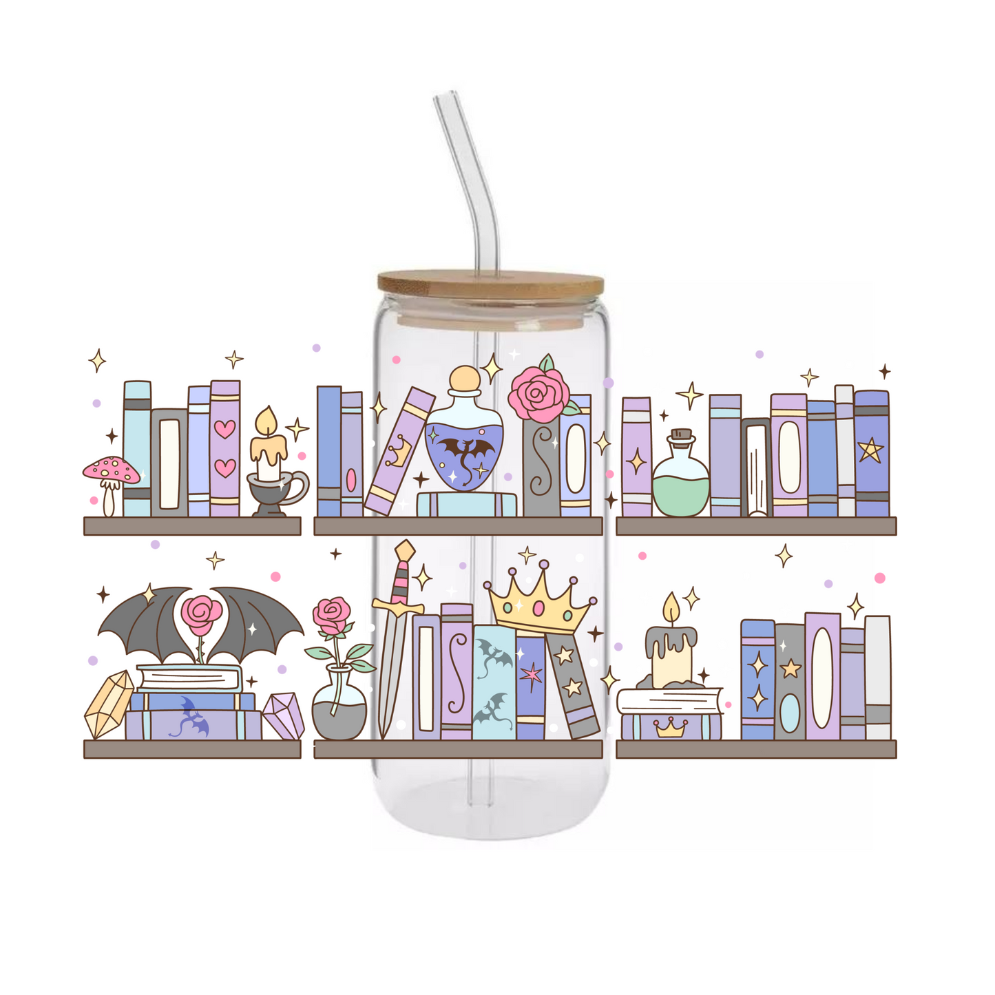 Glass Cup 500ml - FANTASY BOOKSHELF