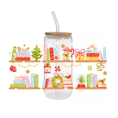 Glass Cup 500ml - CHRISTMAS BOOKSHELF