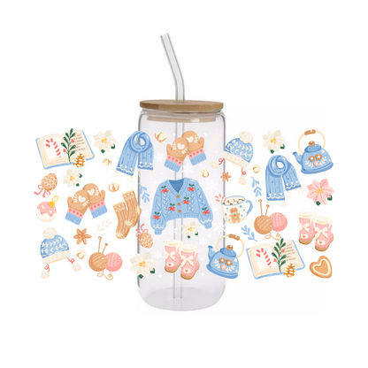 Glass Cup 500ml - COZY CHRISTMAS